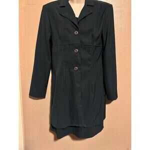 Vintage Splurge Dark Green Dress & Jacket Set |90s Minimalist |Made in USA |Sz M